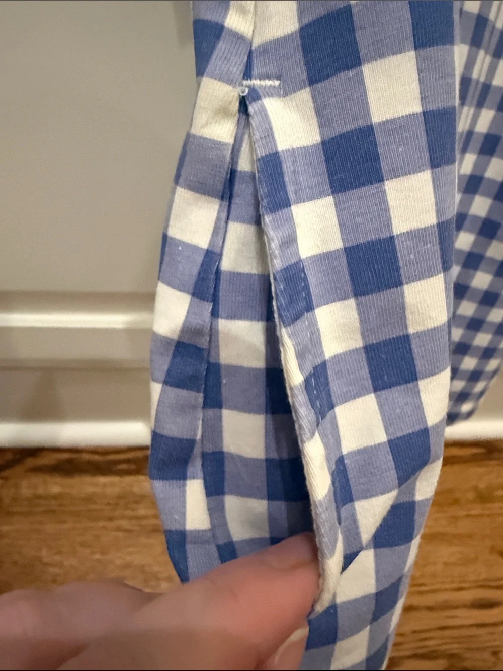 Hanna Andersson Blue and White Gingham Checked Peter Collar Dress